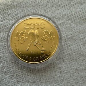 1 oz 2010 Canadian Olympic Hockey Coin - Royal Canadian Mint - .999